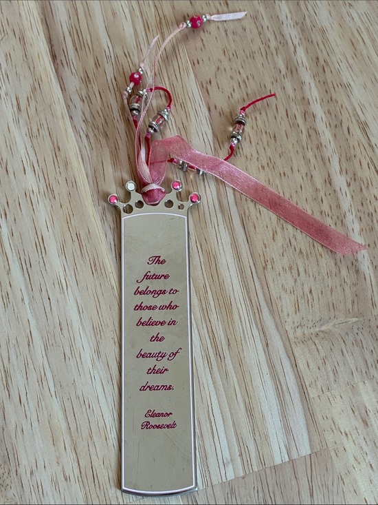 Other - Sacchi Metal Bookmark with Pink Ribbon & Beads